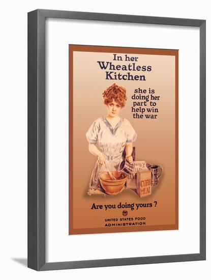 In Her Wheatless Kitchen-Howard Chandler Christy-Framed Art Print