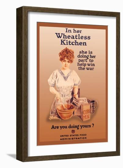 In Her Wheatless Kitchen-Howard Chandler Christy-Framed Art Print