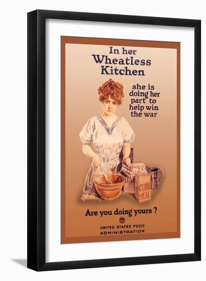 In Her Wheatless Kitchen-Howard Chandler Christy-Framed Art Print