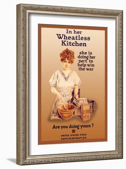 In Her Wheatless Kitchen-Howard Chandler Christy-Framed Art Print