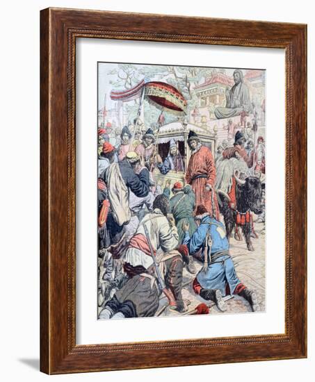 In Lhasa the Dalai Lama Flees the British Expedition to Tibet (N-null-Framed Giclee Print