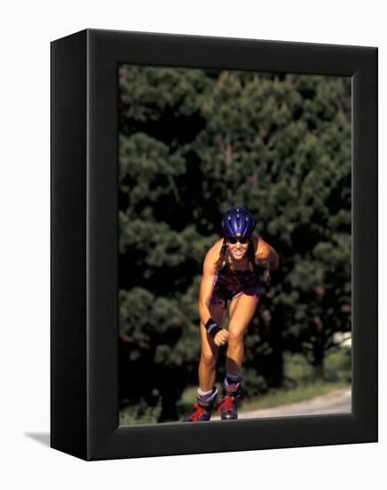 In-line Skating, Boulder, Colorado, USA-Lee Kopfler-Framed Premier Image Canvas