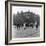 In Liverpool, a Lollipop Lady Helps Children Cross a Cobbled Street-Henry Grant-Framed Photographic Print