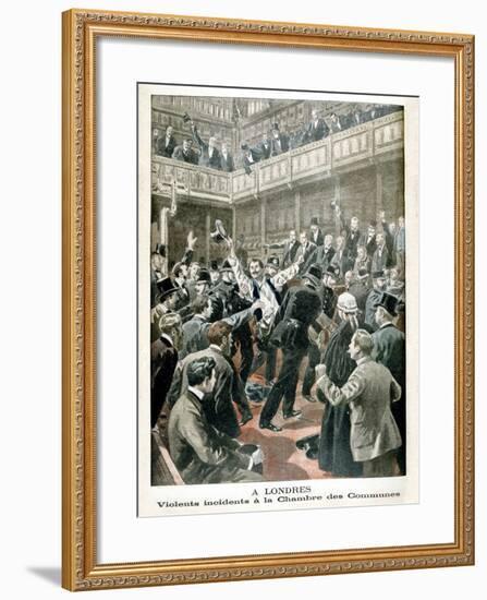 In London, Violent Incident in the Chamber of Commons, 1901-null-Framed Giclee Print