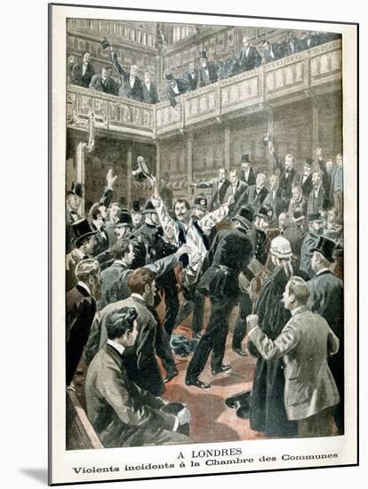 In London, Violent Incident in the Chamber of Commons, 1901-null-Mounted Giclee Print