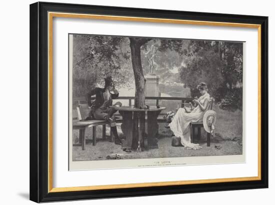 In Love, Exhibited in the Royal Academy-Marcus Stone-Framed Giclee Print