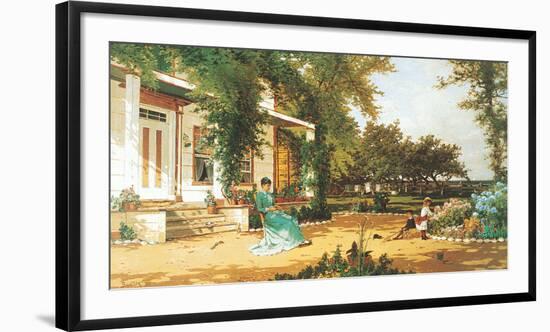 In My Neighbor's Garden-Alfred Thompson Bricher-Framed Art Print