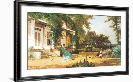 In My Neighbor's Garden-Alfred Thompson Bricher-Framed Art Print