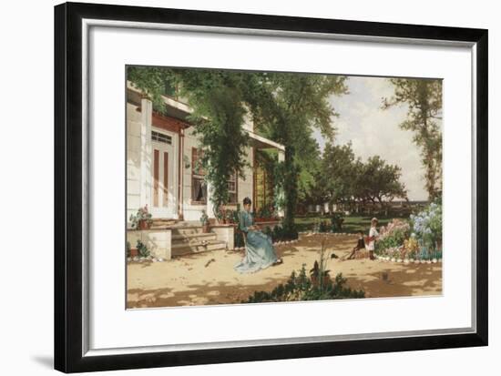 In My Neighbours Garden, 1883-Alfred Thompson Bricher-Framed Giclee Print