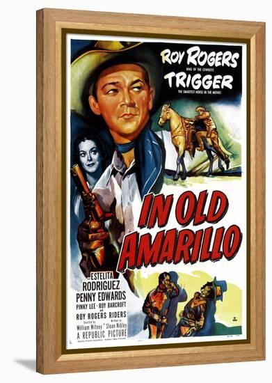 IN OLD AMARILLO, US poster, from left: Estelita Rodriguez, Roy Rogers, 1951-null-Framed Stretched Canvas