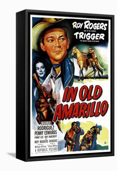 IN OLD AMARILLO, US poster, from left: Estelita Rodriguez, Roy Rogers, 1951-null-Framed Stretched Canvas