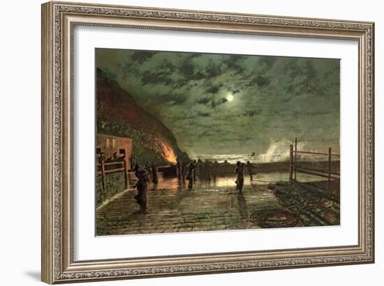 In Peril (The Harbour Flare) 1879-John Atkinson Grimshaw-Framed Giclee Print