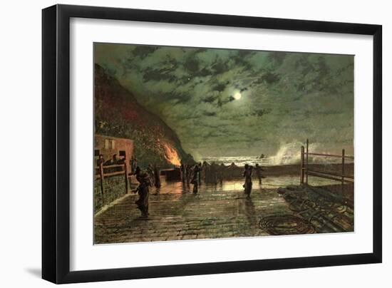 In Peril (The Harbour Flare) 1879-John Atkinson Grimshaw-Framed Giclee Print