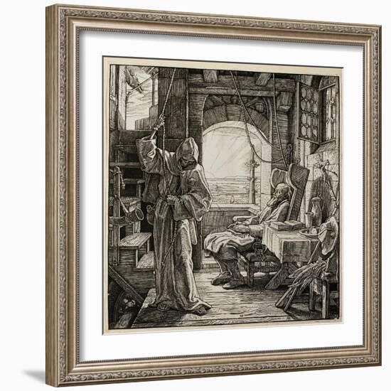 In quiet solitude Death releaves man after his lifes toil.-Alfred Rethel-Framed Giclee Print