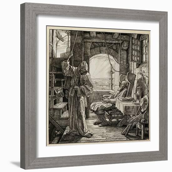 In quiet solitude Death releaves man after his lifes toil.-Alfred Rethel-Framed Giclee Print