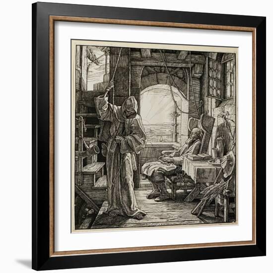 In quiet solitude Death releaves man after his lifes toil.-Alfred Rethel-Framed Giclee Print