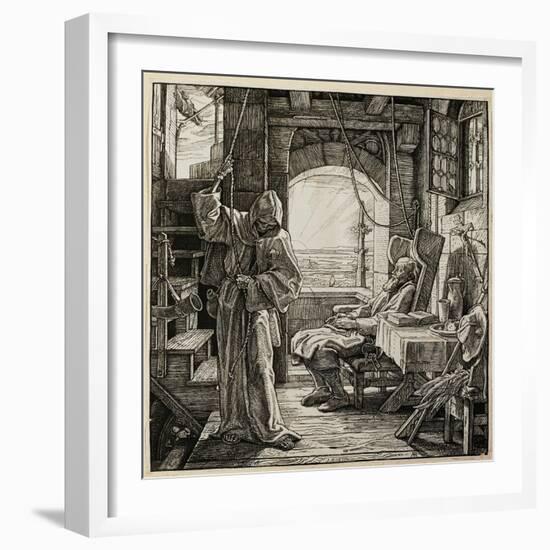 In quiet solitude Death releaves man after his lifes toil.-Alfred Rethel-Framed Giclee Print