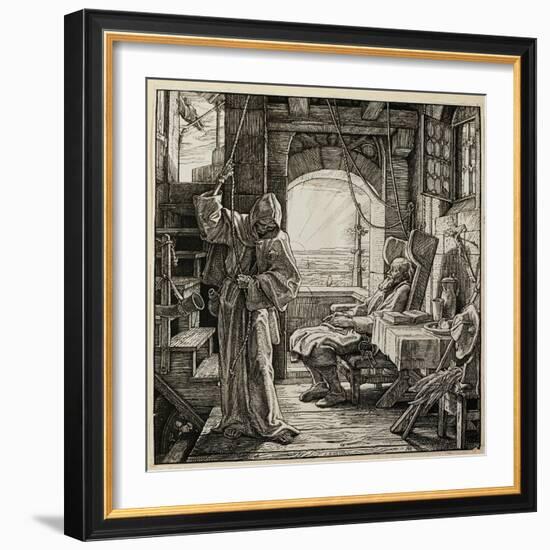 In quiet solitude Death releaves man after his lifes toil.-Alfred Rethel-Framed Giclee Print