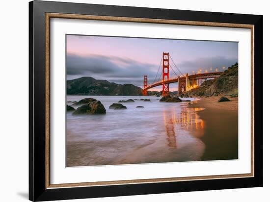 In Reflection at Marshall Beach, Golden Gate Bridge, San Francisco-Vincent James-Framed Photographic Print