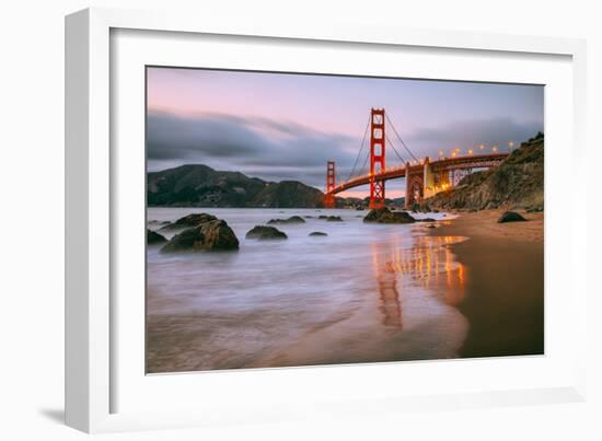 In Reflection at Marshall Beach, Golden Gate Bridge, San Francisco-Vincent James-Framed Photographic Print