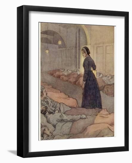 In Scutari Florence Nightingale Checks Patients During the Night-M.v. Wheelhouse-Framed Photographic Print