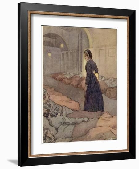 In Scutari Florence Nightingale Checks Patients During the Night-M.v. Wheelhouse-Framed Photographic Print
