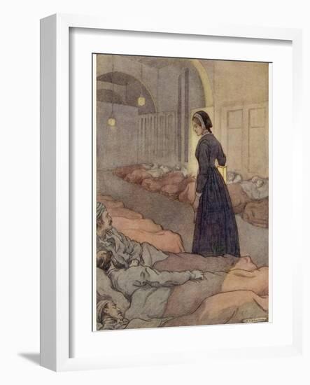 In Scutari Florence Nightingale Checks Patients During the Night-M.v. Wheelhouse-Framed Photographic Print