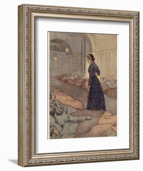 In Scutari Florence Nightingale Checks Patients During the Night-M.v. Wheelhouse-Framed Photographic Print