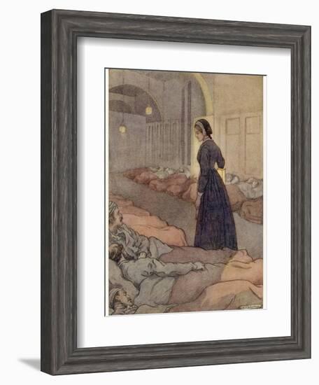 In Scutari Florence Nightingale Checks Patients During the Night-M.v. Wheelhouse-Framed Photographic Print