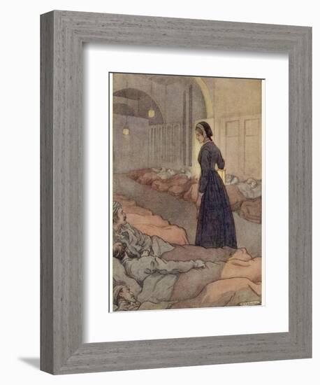 In Scutari Florence Nightingale Checks Patients During the Night-M.v. Wheelhouse-Framed Photographic Print