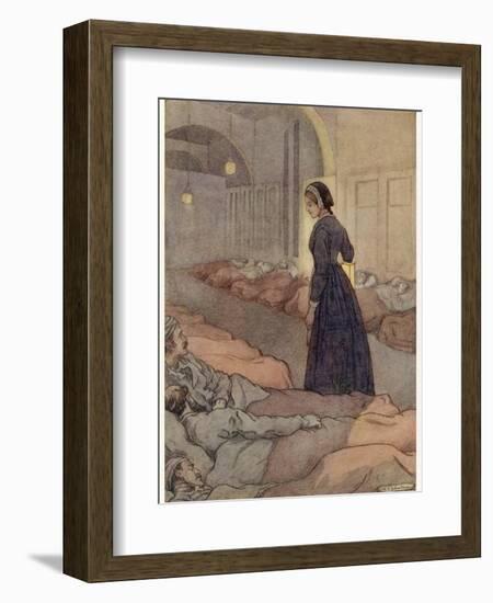 In Scutari Florence Nightingale Checks Patients During the Night-M.v. Wheelhouse-Framed Photographic Print