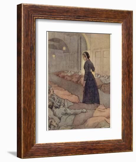 In Scutari Florence Nightingale Checks Patients During the Night-M.v. Wheelhouse-Framed Photographic Print