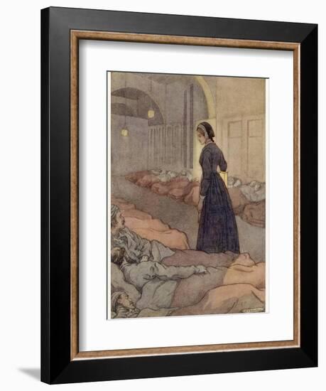 In Scutari Florence Nightingale Checks Patients During the Night-M.v. Wheelhouse-Framed Photographic Print