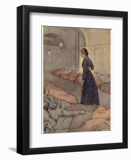 In Scutari Florence Nightingale Checks Patients During the Night-M.v. Wheelhouse-Framed Photographic Print