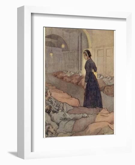 In Scutari Florence Nightingale Checks Patients During the Night-M.v. Wheelhouse-Framed Photographic Print