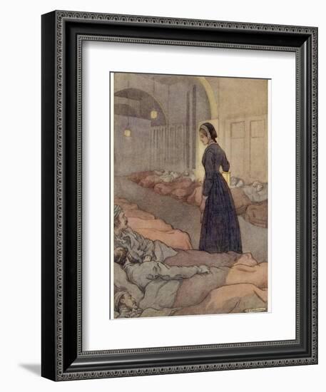 In Scutari Florence Nightingale Checks Patients During the Night-M.v. Wheelhouse-Framed Photographic Print