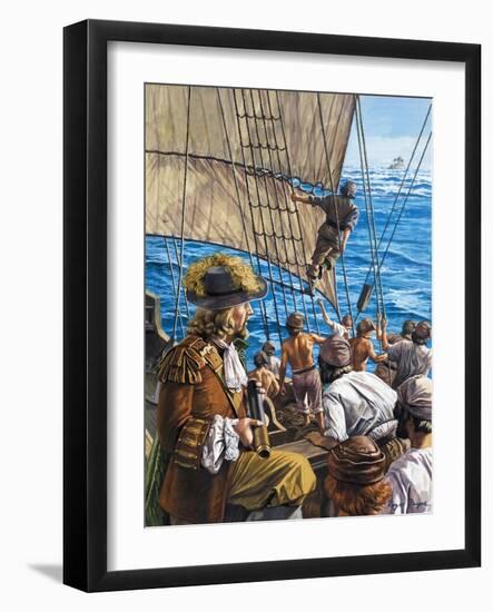 In Search of Buried Treasure: Fortune in a Coral Cave-Roger Payne-Framed Giclee Print