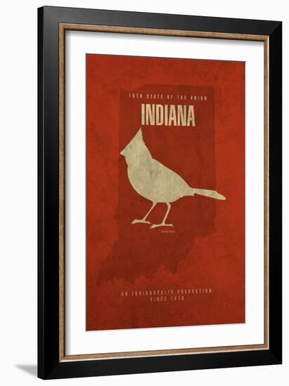 IN State Minimalist Posters-Red Atlas Designs-Framed Giclee Print