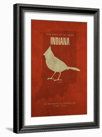 IN State Minimalist Posters-Red Atlas Designs-Framed Giclee Print