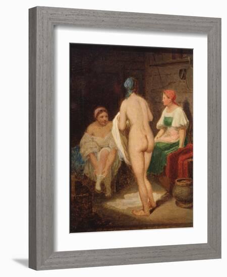 In Steam Bath, End 1820S-Alexei Gavrilovich Venetsianov-Framed Giclee Print