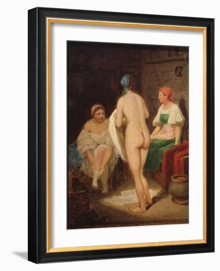 In Steam Bath, End 1820S-Alexei Gavrilovich Venetsianov-Framed Giclee Print