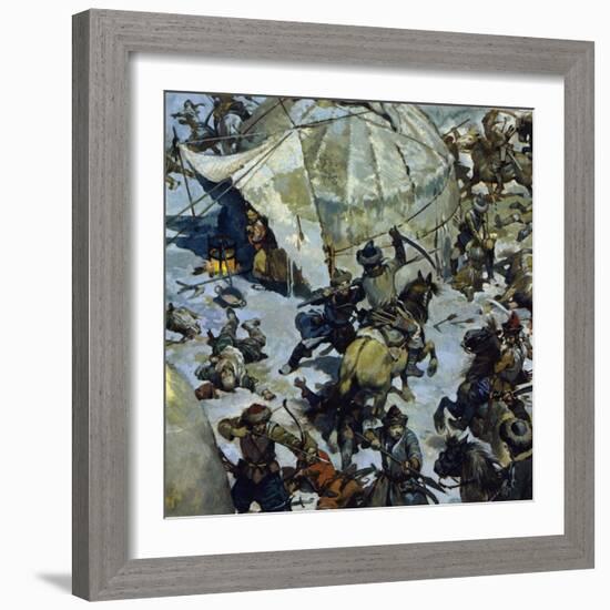 In the 12th Century, the Lands of the Mongols Was the Scenec of Perpetual Feudal Battles-Alberto Salinas-Framed Giclee Print