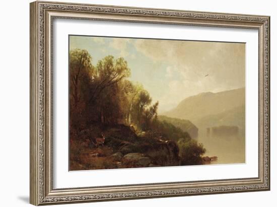 In the Adirondacks, 1870 (Oil on Canvas)-William Hart-Framed Giclee Print