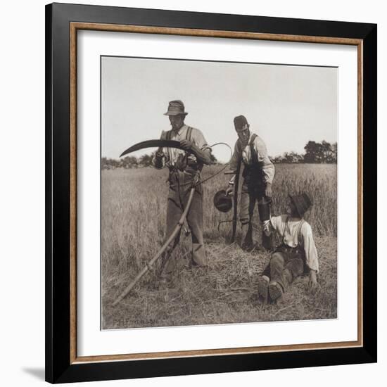 In the Barley Harvest, c.1888-Peter Henry Emerson-Framed Giclee Print