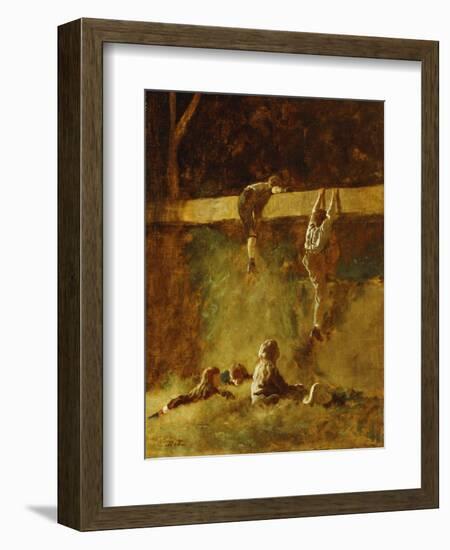 In the Barn-Eastman Johnson-Framed Giclee Print