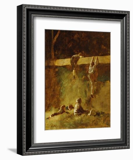 In the Barn-Eastman Johnson-Framed Giclee Print