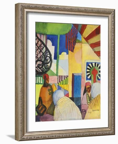 In the Bazaar, 1914-August Macke-Framed Giclee Print