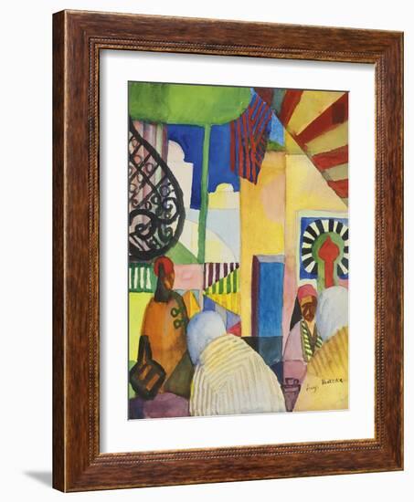 In the Bazaar, 1914-August Macke-Framed Giclee Print