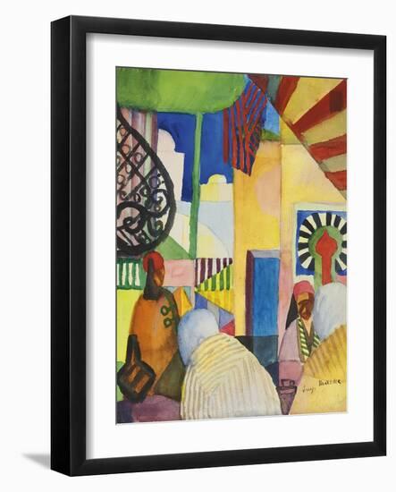 In the Bazaar, 1914-August Macke-Framed Giclee Print