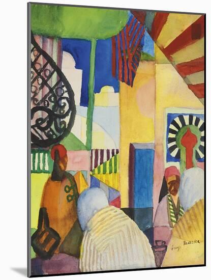 In the Bazaar, 1914-August Macke-Mounted Giclee Print